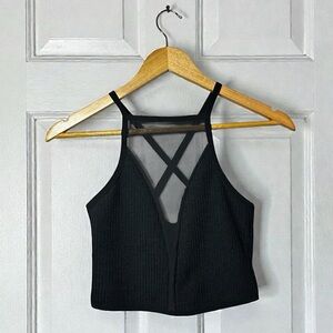 Black Strappy Crop Top